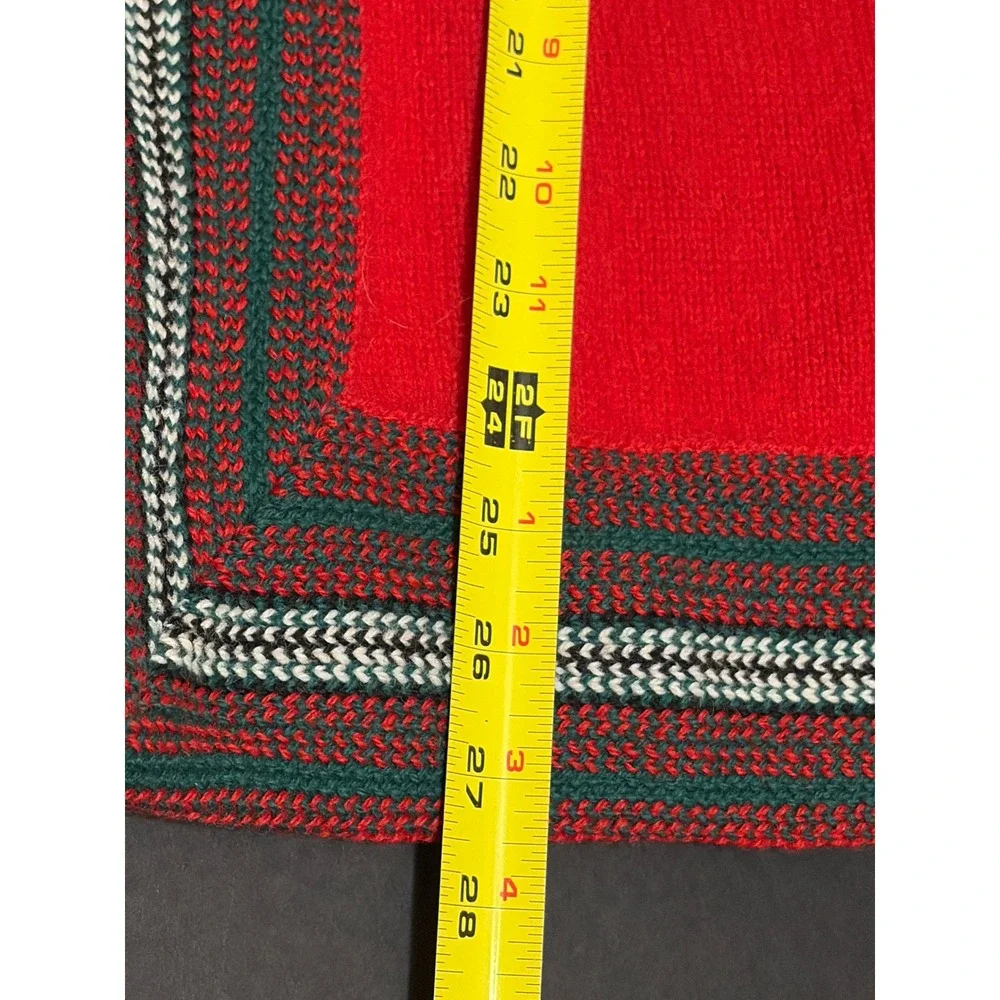 James Pringle Scottish Fashions Red Pure Wool Nordic Cardigan Mock Neck Scotland - Picture 5 of 6